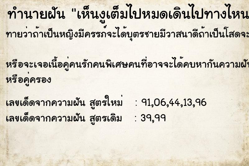 ทำนายฝันเห็นงูเต็มไปหมดเดินไปทางไหนก็เจอแต่งู ทำนายฝันทำนายฝันเห็นงูเต็มไปหมดเดินไปทางไหนก็เจอแต่งู