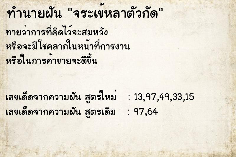 ทำนายฝัน จระเข้หลาตัวกัด
