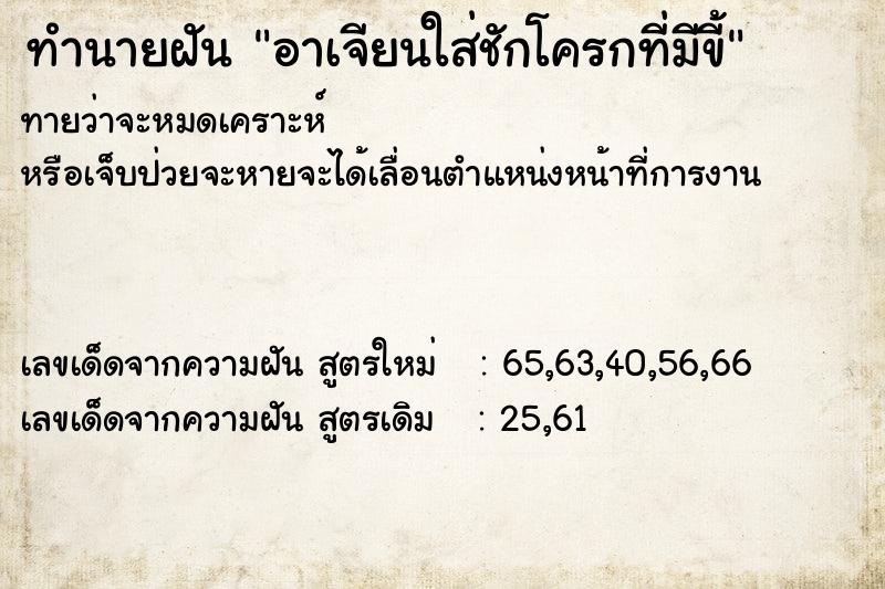 ทำนายฝัน อาเจียนใส่ชักโครกที่มีขี้ ทำนายฝัน อาเจียนใส่ชักโครกที่มีขี้