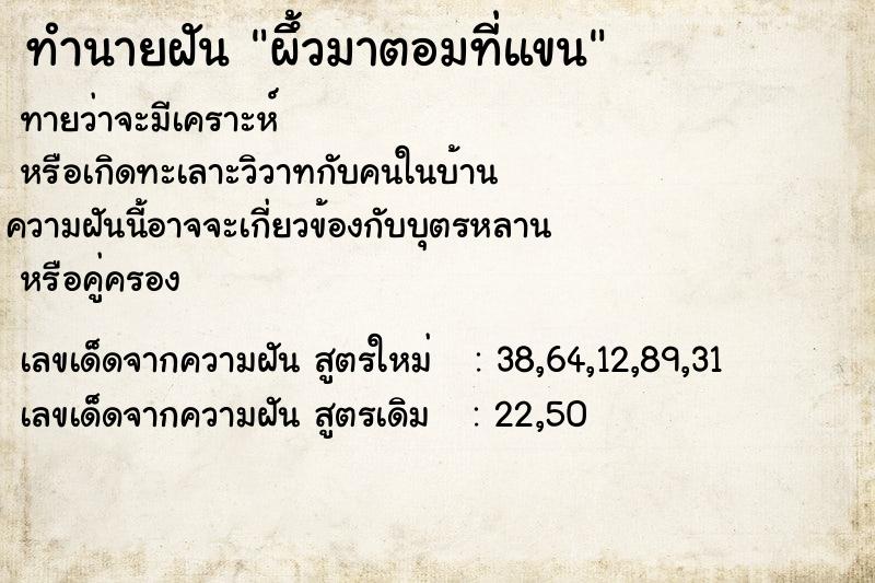 ทำนายฝันผึ้วมาตอมที่แขน ทำนายฝันทำนายฝันผึ้วมาตอมที่แขน