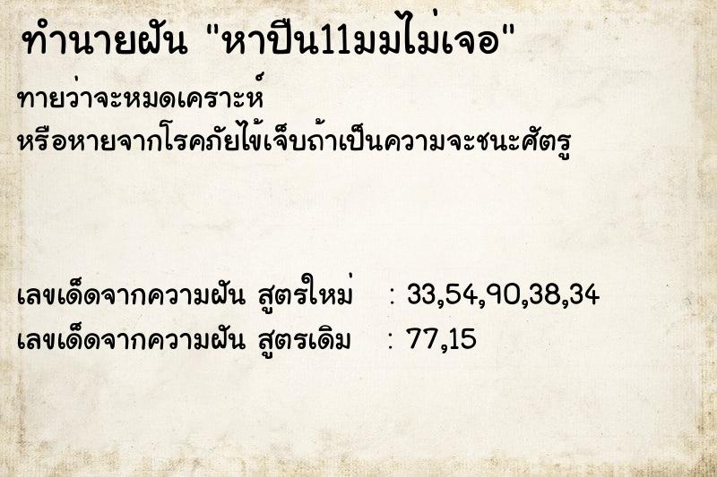 ทำนายฝันหาปืน11มมไม่เจอ ทำนายฝันทำนายฝันหาปืน11มมไม่เจอ