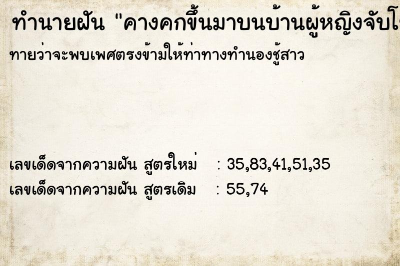 ทำนายฝันคางคกขึ้นมาบนบ้านผู้หญิงจับโยนออกให้ ทำนายฝันทำนายฝันคางคกขึ้นมาบนบ้านผู้หญิงจับโยนออกให้