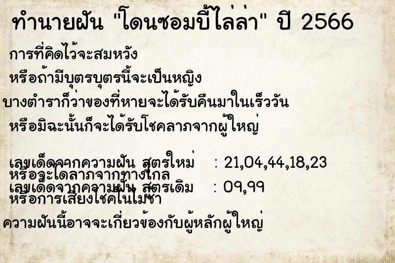 ทำนายฝัน โดนซอมบี้ไล่ล่า ทำนายฝัน โดนซอมบี้ไล่ล่า