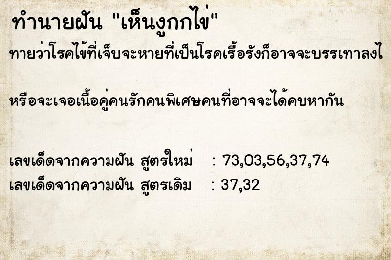 ทำนายฝัน เห็นงูกกไข่ ทำนายฝัน เห็นงูกกไข่