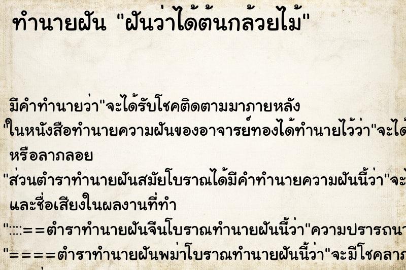 ทำนายฝันทำนายฝันฝันว่าได้ต้นกล้วยไม้