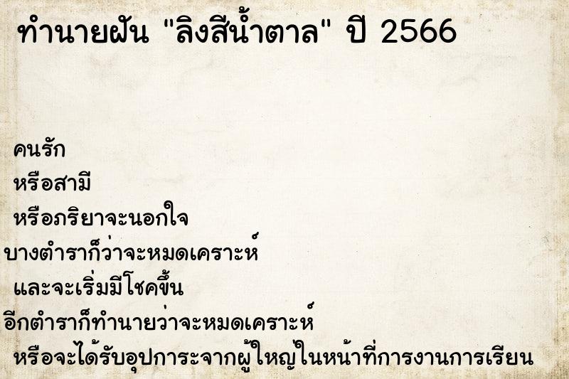 ทำนายฝัน ลิงสีน้ำตาล