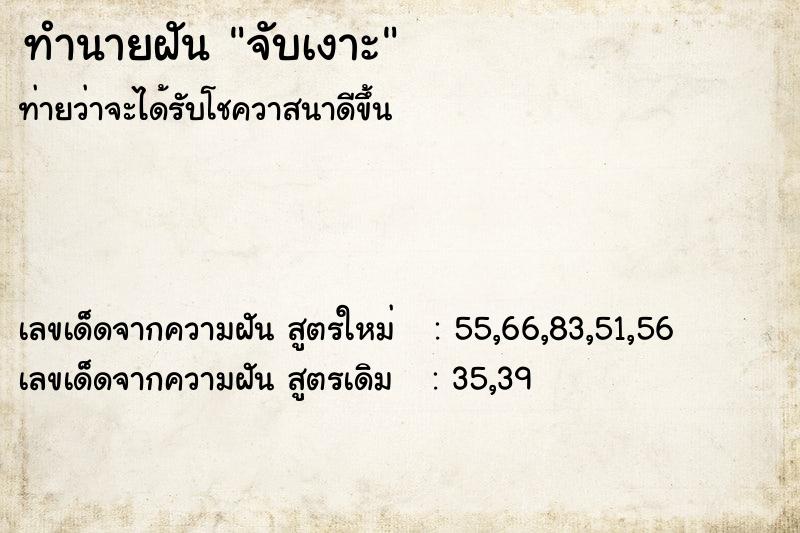 ทำนายฝันทำนายฝันจับเงาะ