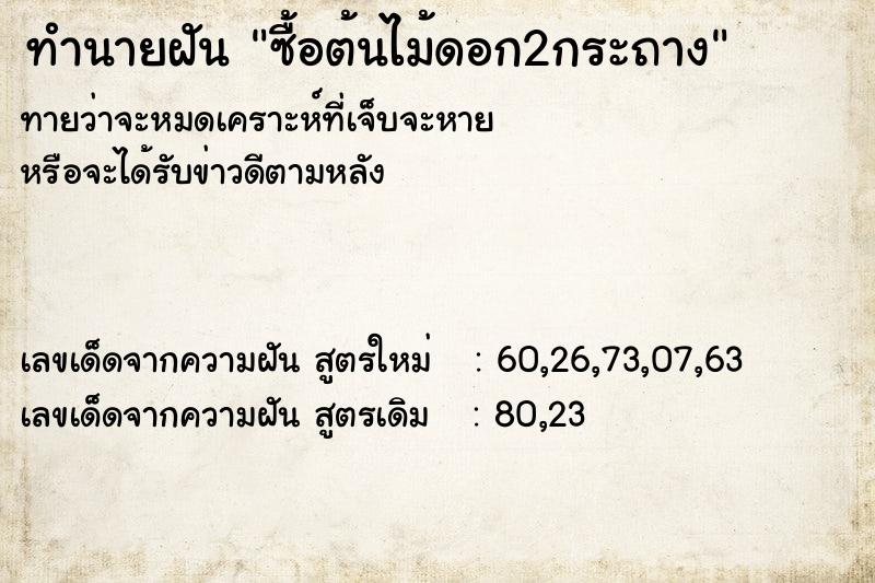 ทำนายฝันซื้อต้นไม้ดอก2กระถาง ทำนายฝันทำนายฝันซื้อต้นไม้ดอก2กระถาง