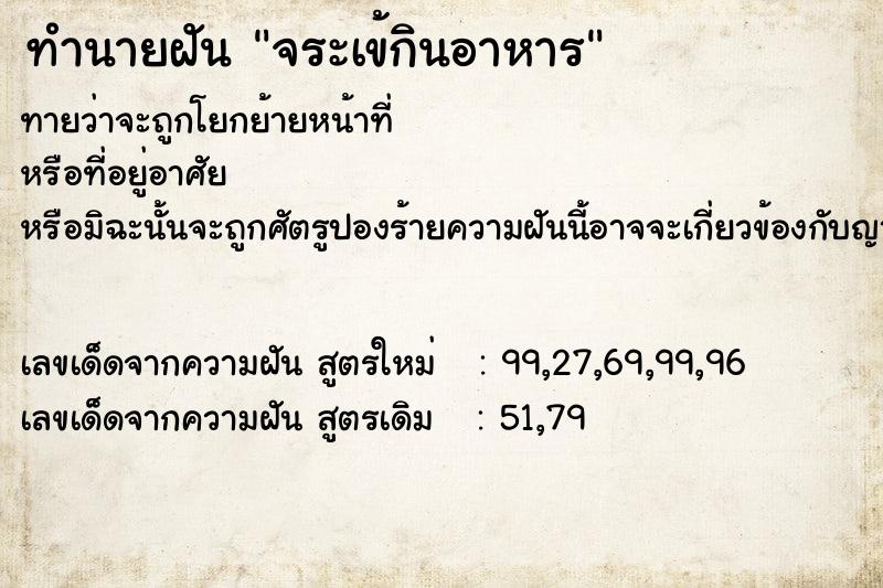 ทำนายฝัน จระเข้กินอาหาร ตำราโบราณ แม่นที่สุดในโลก