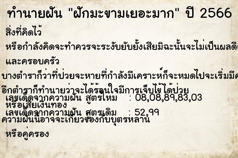 ทำนายฝัน ฝักมะขามเยอะมาก ทำนายฝัน ฝักมะขามเยอะมาก