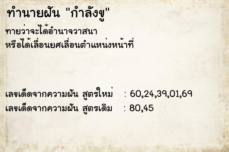 ทำนายฝัน กำลังขู ตำราโบราณ แม่นที่สุดในโลก