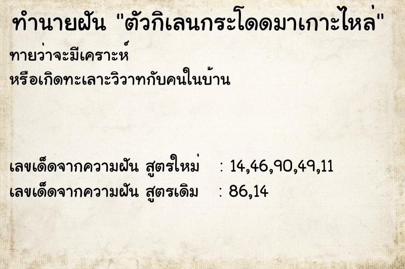 ทำนายฝันตัวกิเลนกระโดดมาเกาะไหล่ ทำนายฝันทำนายฝันตัวกิเลนกระโดดมาเกาะไหล่