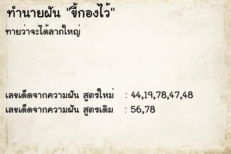 ทำนายฝันทำนายฝันขี้กองไว้