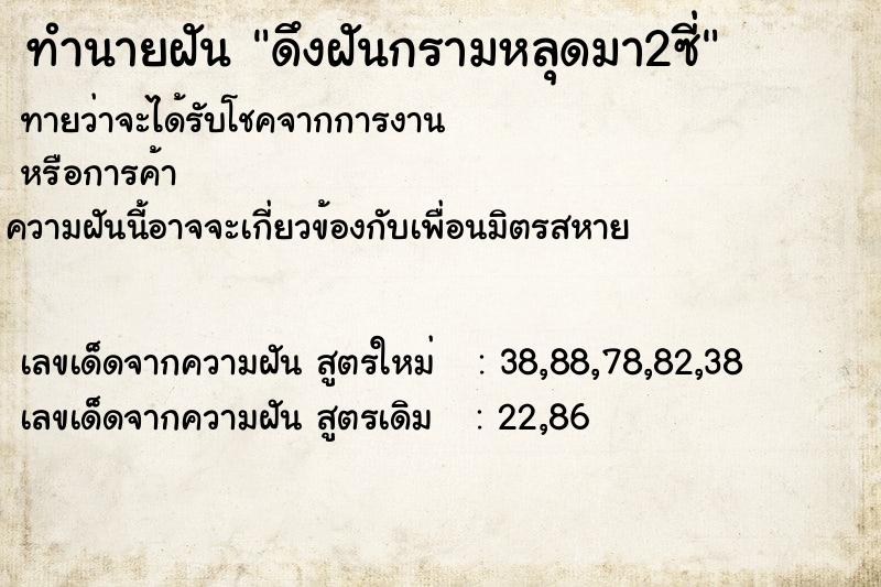 ทำนายฝัน ดึงฝันกรามหลุดมา2ซี่ ทำนายฝัน ดึงฝันกรามหลุดมา2ซี่