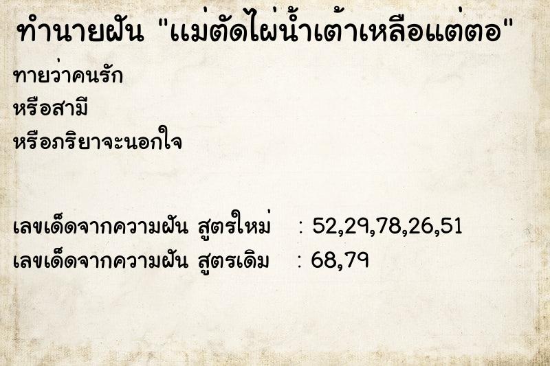 ทำนายฝันเเม่ตัดไผ่น้ำเต้าเหลือแต่ตอ ทำนายฝันทำนายฝันเเม่ตัดไผ่น้ำเต้าเหลือแต่ตอ
