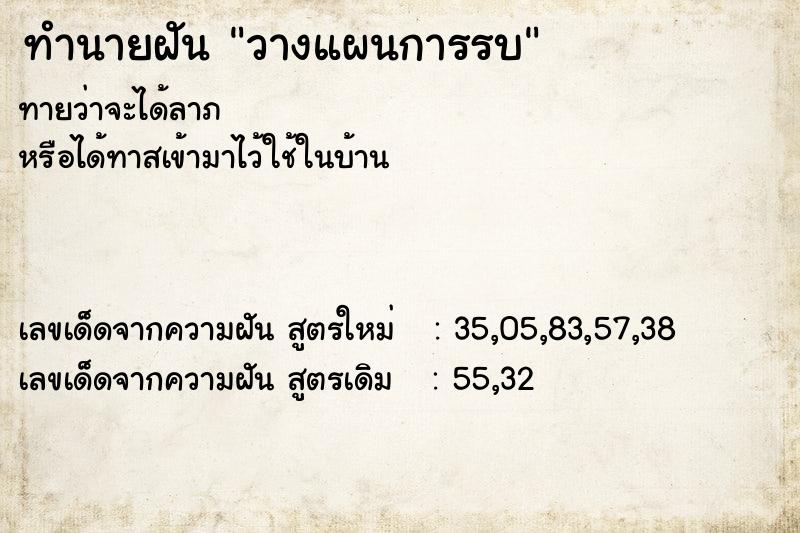 ทำนายฝัน วางแผนการรบ ทำนายฝัน วางแผนการรบ