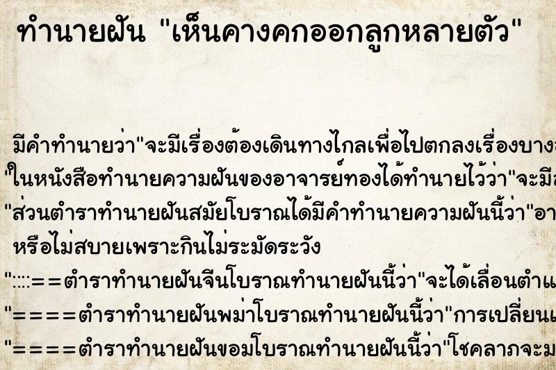 ทำนายฝัน เห็นคางคกออกลูกหลายตัว ตำราโบราณ แม่นที่สุดในโลก