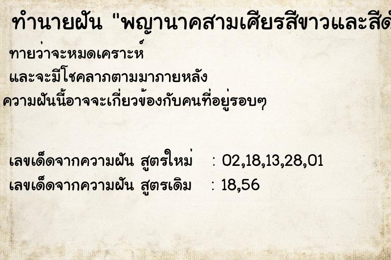 ทำนายฝัน พญานาคสามเศียรสีขาวและสีดำ ทำนายฝัน พญานาคสามเศียรสีขาวและสีดำ