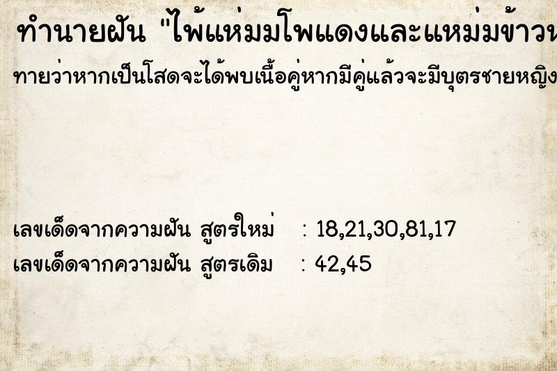 ทำนายฝันไพ้แห่มมโพแดงและแหม่มข้าวหลามตัด ทำนายฝันทำนายฝันไพ้แห่มมโพแดงและแหม่มข้าวหลามตัด