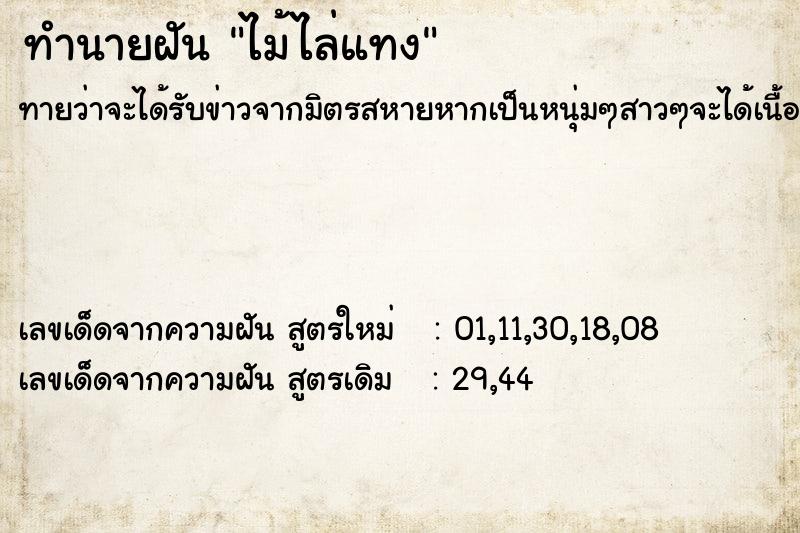ทำนายฝันไม้ไล่แทง ทำนายฝันทำนายฝันไม้ไล่แทง