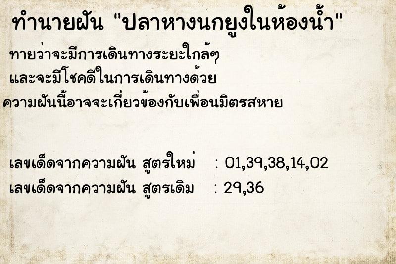 ทำนายฝัน ปลาหางนกยูงในห้องน้ำ ทำนายฝัน ปลาหางนกยูงในห้องน้ำ