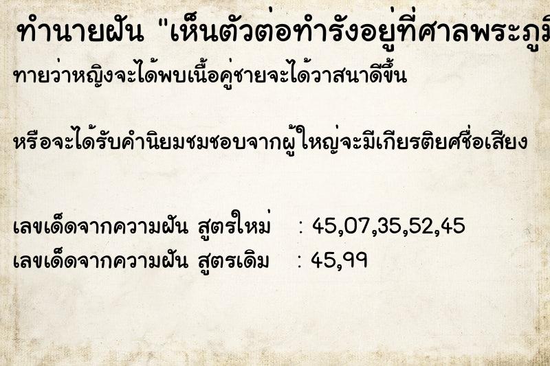 ทำนายฝัน เห็นตัวต่อทำรังอยู่ที่ศาลพระภูมิ ทำนายฝัน เห็นตัวต่อทำรังอยู่ที่ศาลพระภูมิ