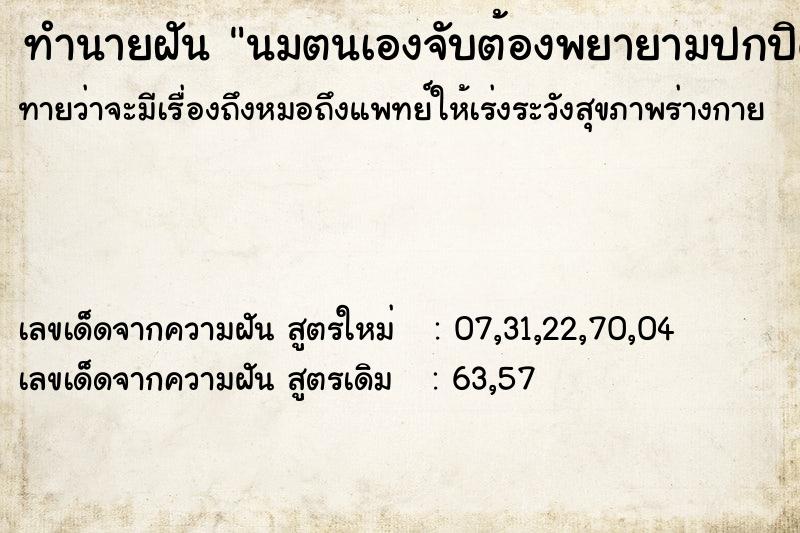 ทำนายฝันทำนายฝันนมตนเองจับต้องพยายามปกปิด