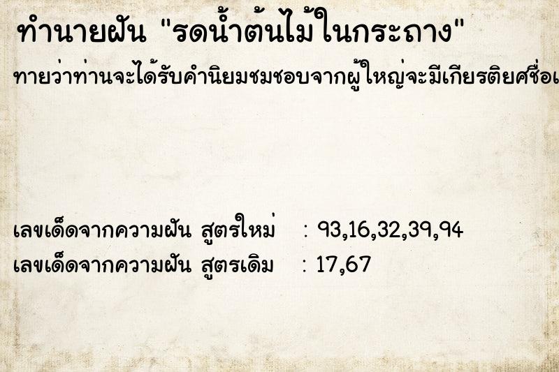 ทำนายฝัน รดน้ำต้นไม้ในกระถาง ทำนายฝัน รดน้ำต้นไม้ในกระถาง