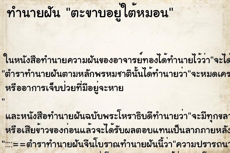 ทำนายฝัน ตะขาบอยู่ใต้หมอน ตำราโบราณ แม่นที่สุดในโลก