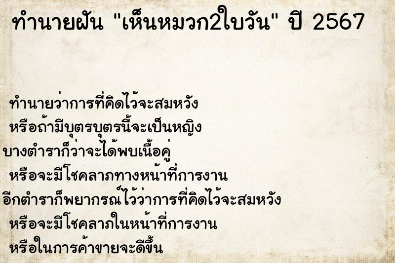 ทำนายฝันเห็นหมวก2ใบวัน ทำนายฝันทำนายฝันเห็นหมวก2ใบวัน