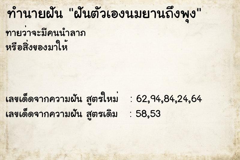 ทำนายฝันฝันตัวเองนมยานถึงพุง ทำนายฝันทำนายฝันฝันตัวเองนมยานถึงพุง