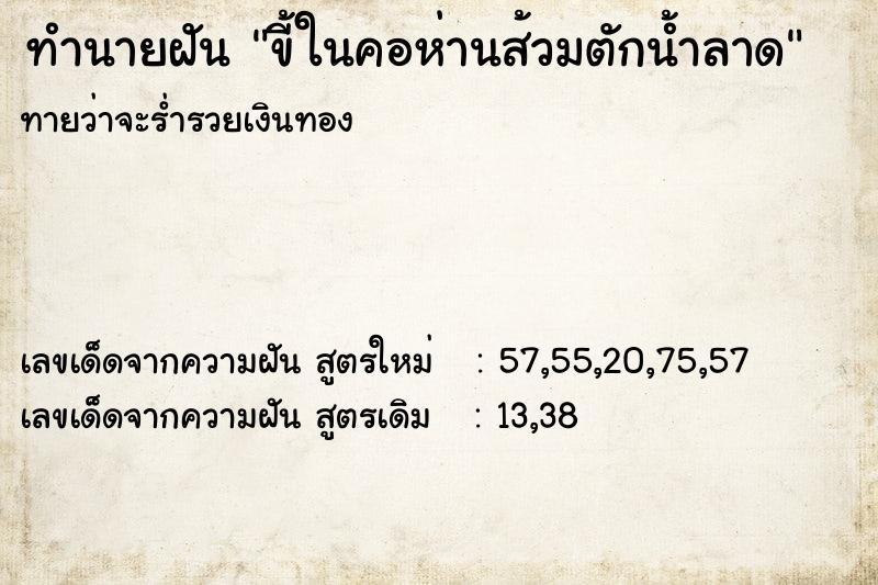 ทำนายฝัน ขี้ในคอห่านส้วมตักน้ำลาด ทำนายฝัน ขี้ในคอห่านส้วมตักน้ำลาด