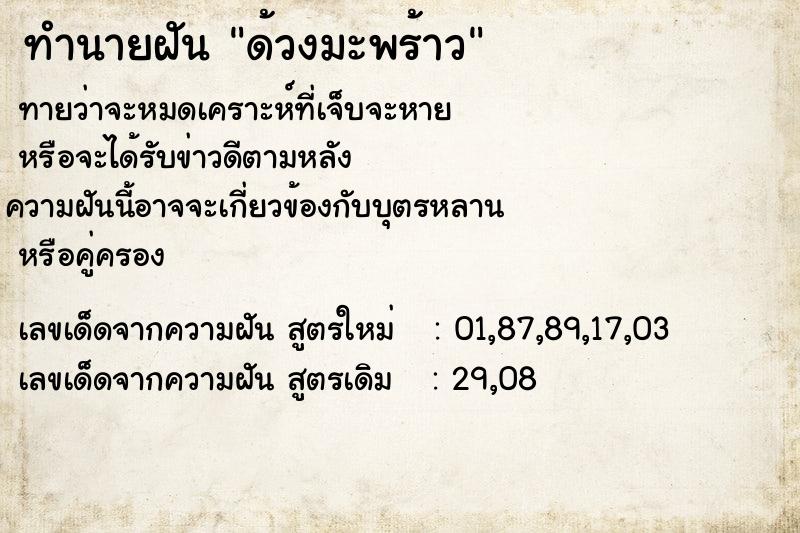 ทำนายฝัน ด้วงมะพร้าว ทำนายฝัน ด้วงมะพร้าว