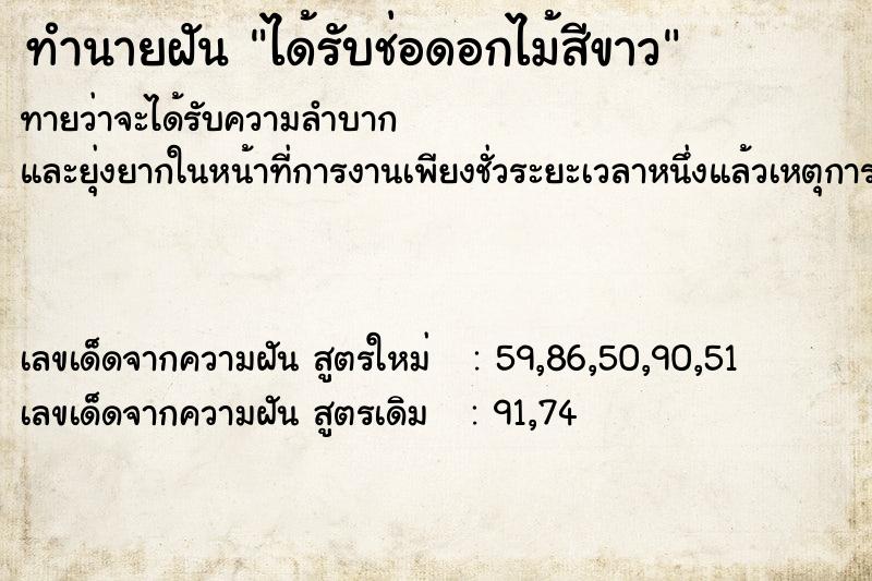 ทำนายฝันทำนายฝันได้รับช่อดอกไม้สีขาว