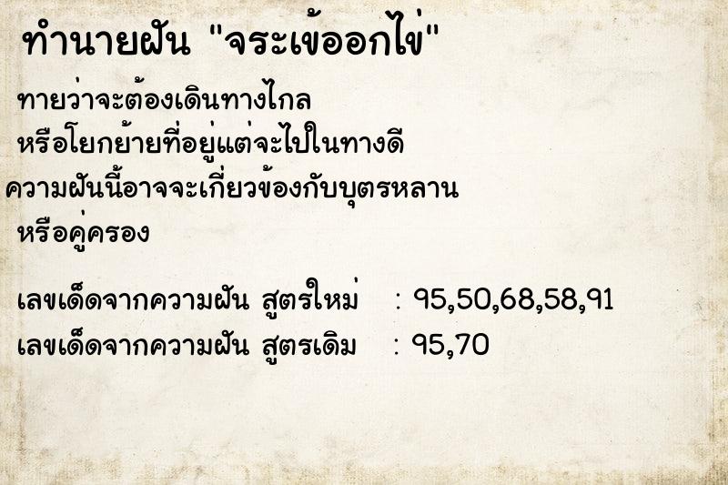 ทำนายฝันจระเข้ออกไข่ ทำนายฝันทำนายฝันจระเข้ออกไข่