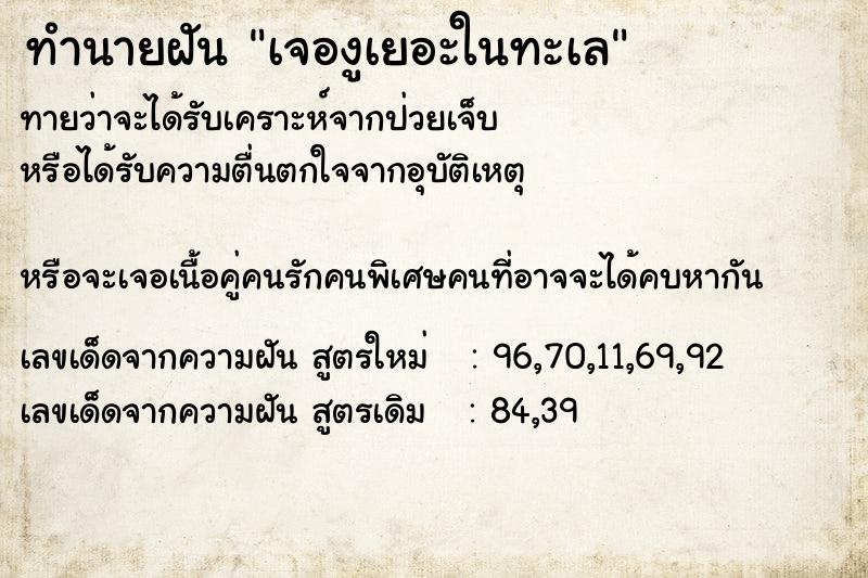 ทำนายฝันเจองูเยอะในทะเล ทำนายฝันทำนายฝันเจองูเยอะในทะเล