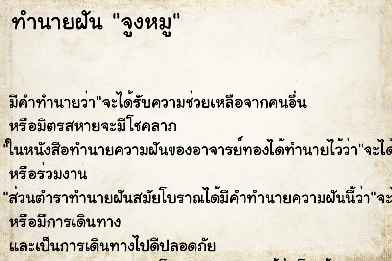 ทำนายฝัน จูงหมู ทำนายฝัน จูงหมู