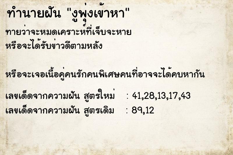 ทำนายฝันงูพุ่งเข้าหา ทำนายฝันทำนายฝันงูพุ่งเข้าหา