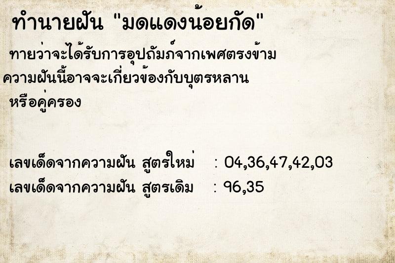 ทำนายฝันทำนายฝันมดแดงน้อยกัด