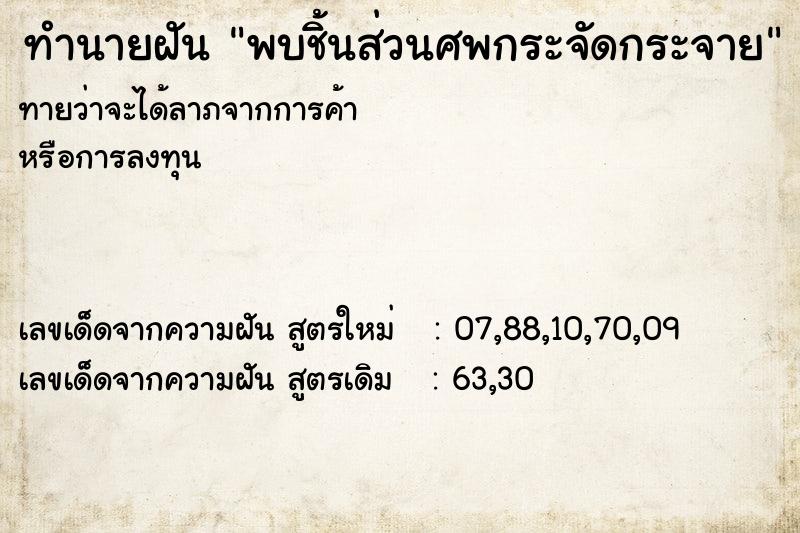 ทำนายฝันพบชิ้นส่วนศพกระจัดกระจาย ทำนายฝันทำนายฝันพบชิ้นส่วนศพกระจัดกระจาย