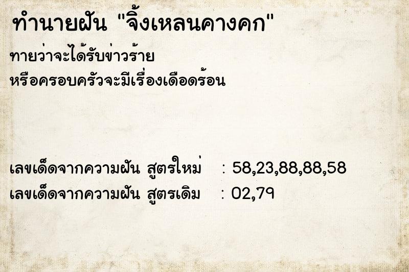 ทำนายฝันจิ้งเหลนคางคก ทำนายฝันทำนายฝันจิ้งเหลนคางคก