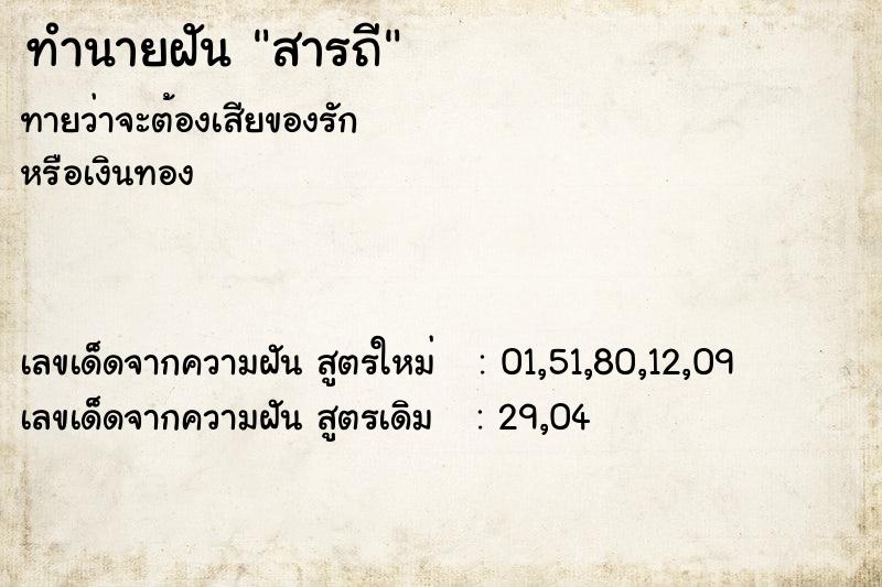 ทำนายฝันทำนายฝันสารถี