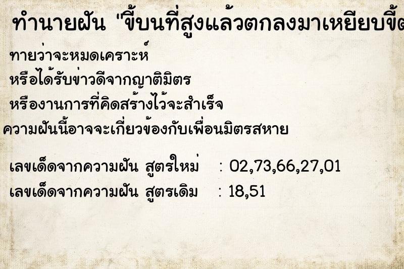 ทำนายฝันขี้บนที่สูงแล้วตกลงมาเหยียบขี้ตัวเอง ทำนายฝันทำนายฝันขี้บนที่สูงแล้วตกลงมาเหยียบขี้ตัวเอง