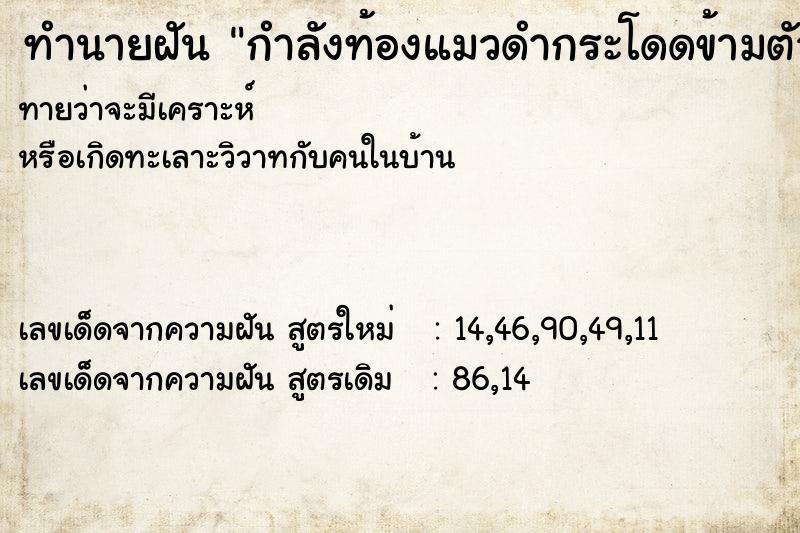 ทำนายฝันกำลังท้องแมวดำกระโดดข้ามตัวเรา2รอบ ทำนายฝันทำนายฝันกำลังท้องแมวดำกระโดดข้ามตัวเรา2รอบ