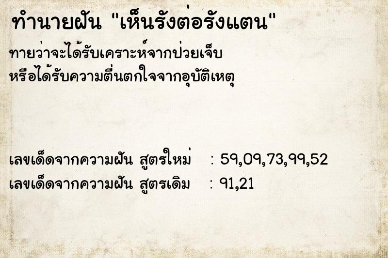 ทำนายฝันเห็นรังต่อรังแตน ทำนายฝันทำนายฝันเห็นรังต่อรังแตน