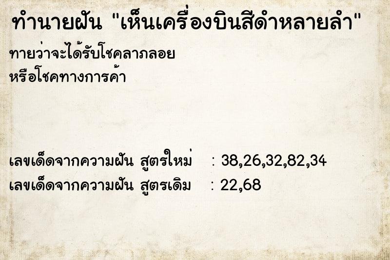 ทำนายฝันเห็นเครื่องบินสีดำหลายลำ ทำนายฝันทำนายฝันเห็นเครื่องบินสีดำหลายลำ