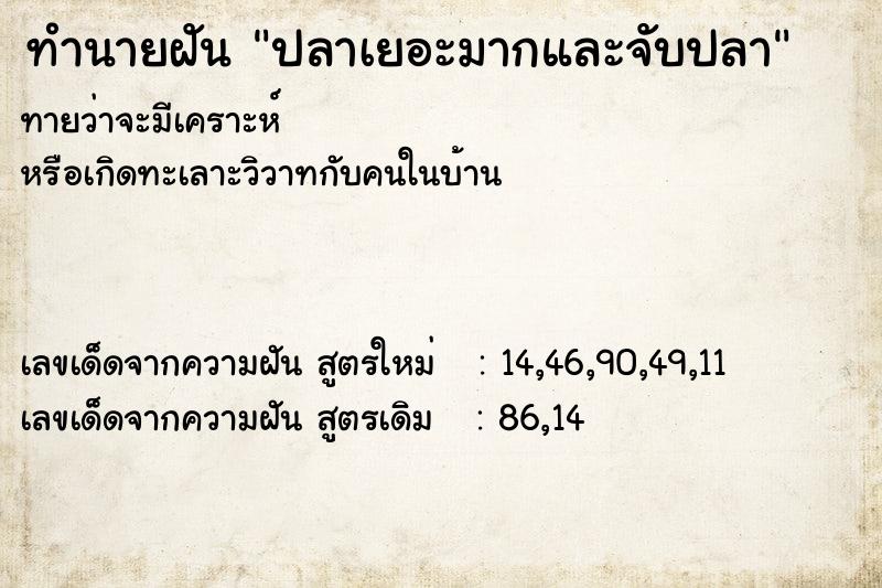 ทำนายฝันปลาเยอะมากและจับปลา ทำนายฝันทำนายฝันปลาเยอะมากและจับปลา