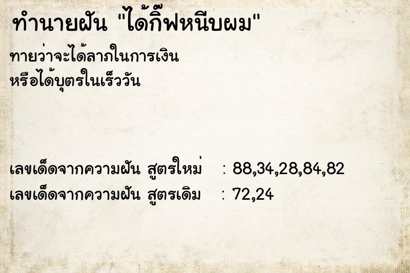 ทำนายฝันทำนายฝันได้กิ๊ฟหนีบผม
