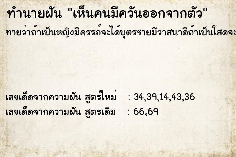 ทำนายฝัน เห็นคนมีควันออกจากตัว