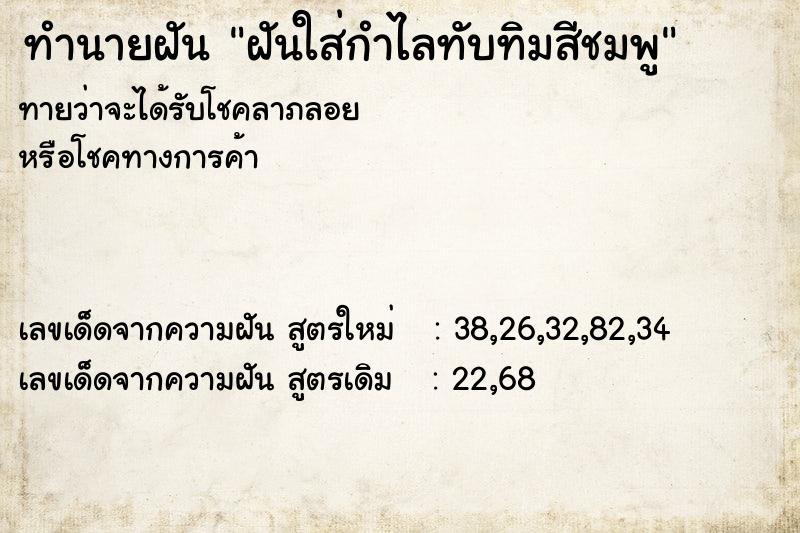 ทำนายฝันฝันใส่กำไลทับทิมสีชมพู ทำนายฝันทำนายฝันฝันใส่กำไลทับทิมสีชมพู